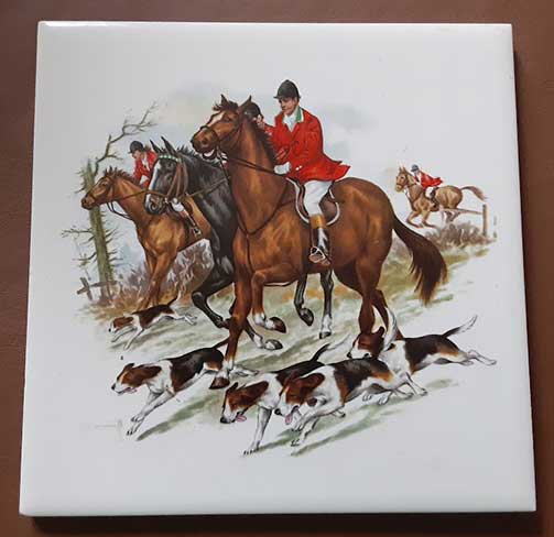 Hunt Scene Porcelain Trivet