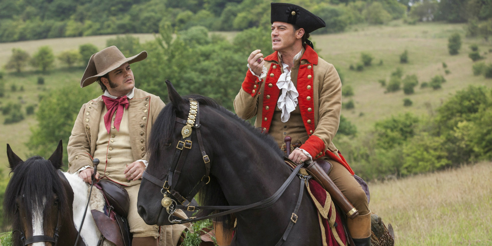 Josh Gad as LeFou and Luke Evans as Gaston on Magnifique, photo courtesy of Disney 