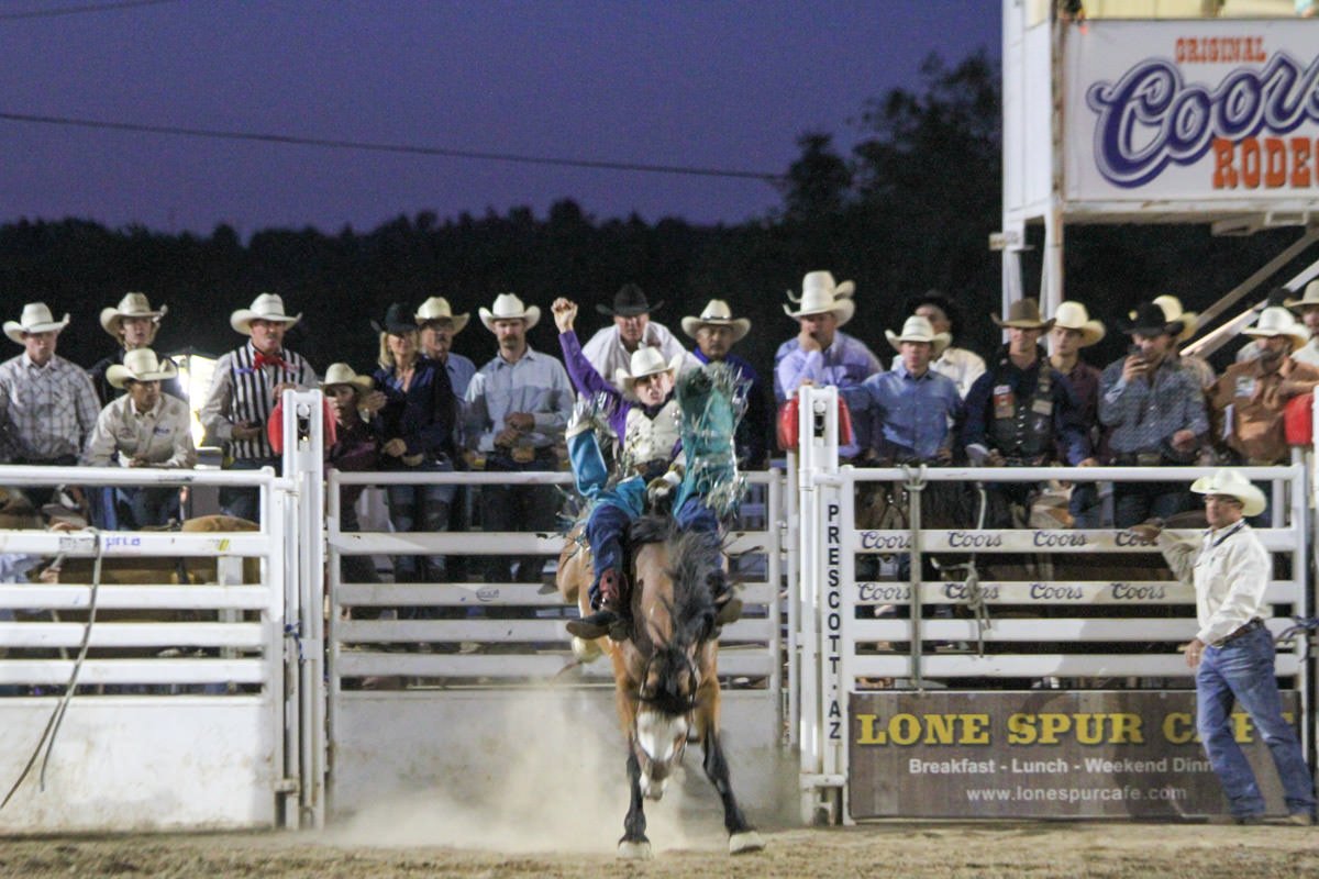  Professional PRCA Bareback Rider Zack Brown at the 2018 Prescott Frontier Days 2018: World’s Oldest Rodeo