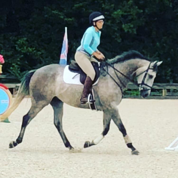 Morris aboard OTTB Persisted (Courtesy Joanie Morris)