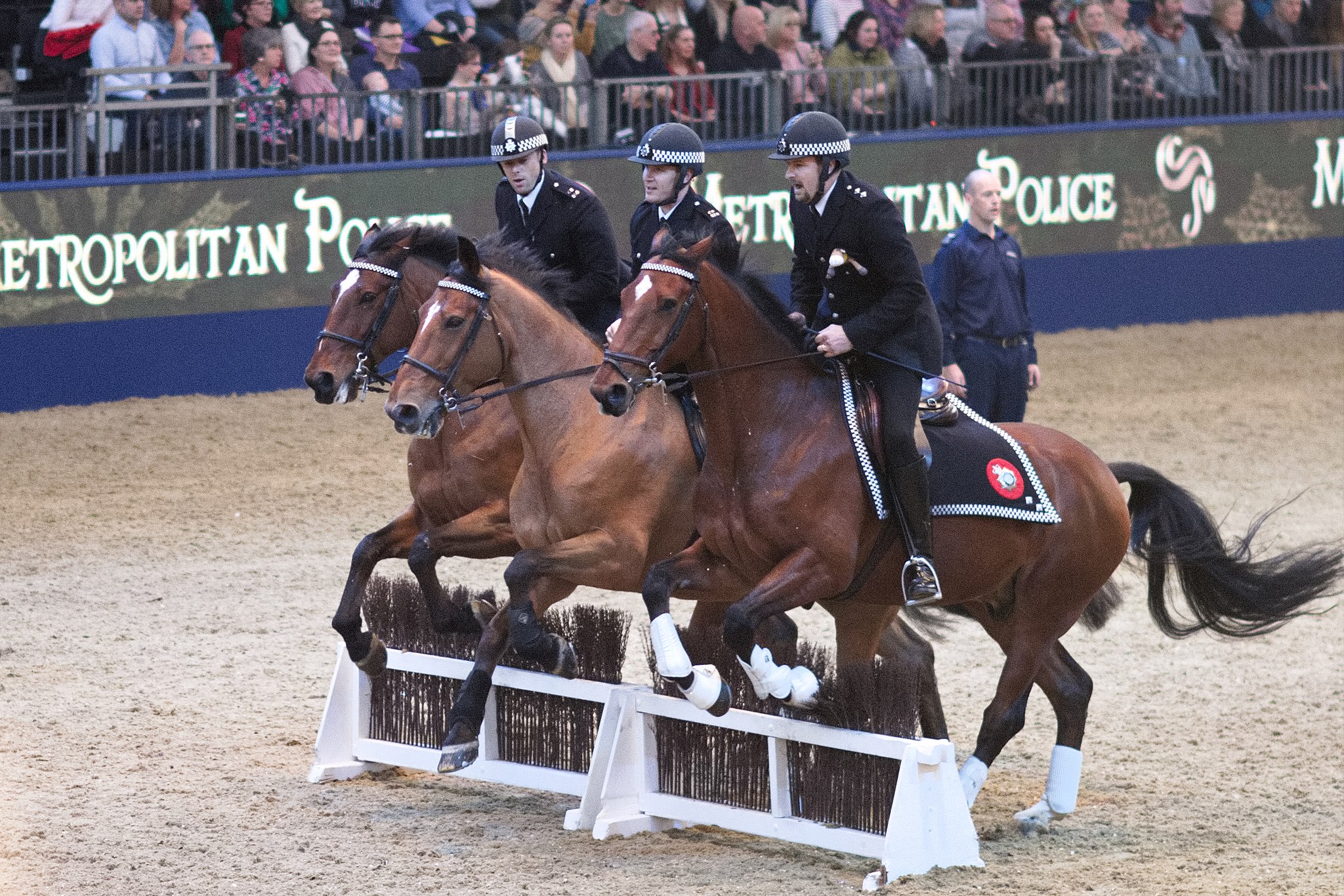 The Metropolitan police mounted department demo at Olympia Horse Show 2017 - Lady-shirakawa, CC BY-SA 4.0 , via Wikimedia Commons