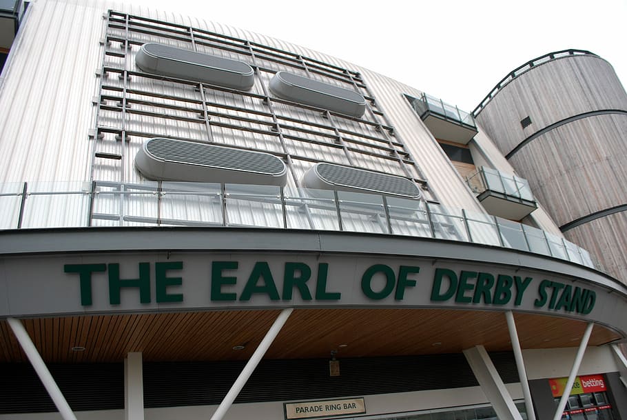 The Earl of Derby Stand at Aintree Racecourse, Liverpool, England